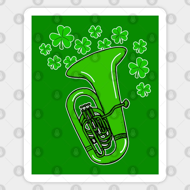 St Patrick's Day 2022 Tuba Tubaist Irish Musician Magnet by doodlerob